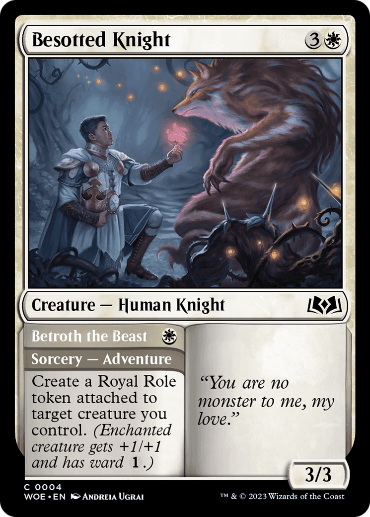 Besotted Knight // Betroth the Beast [Wilds of Eldraine] | Card Merchant Takapuna