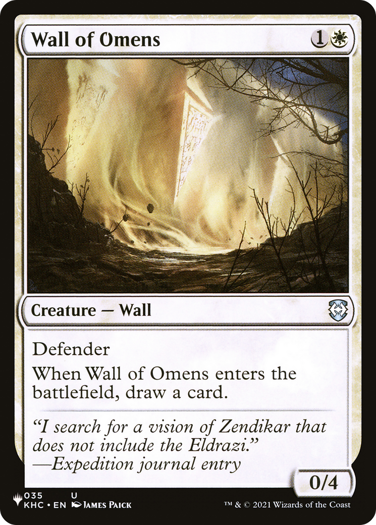 Wall of Omens (KHC) [The List] | Card Merchant Takapuna