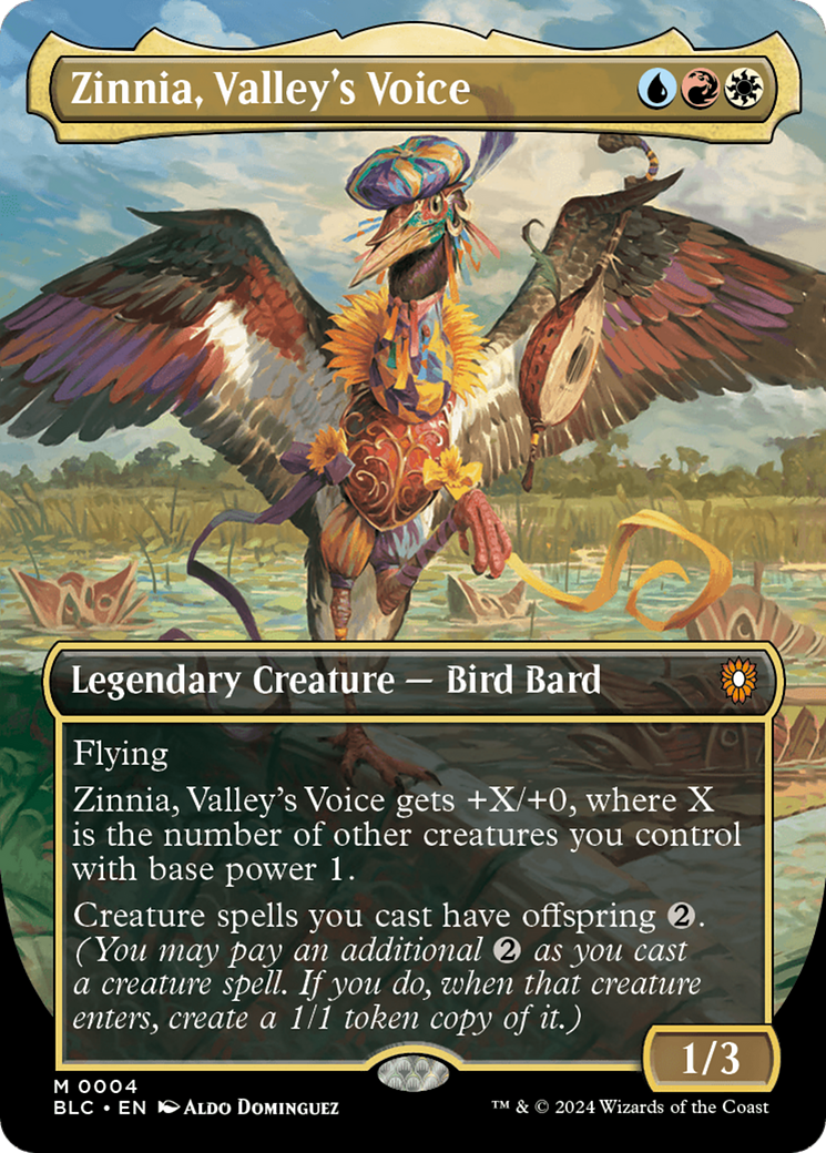 Zinnia, Valley's Voice (Borderless) [Bloomburrow Commander] | Card Merchant Takapuna