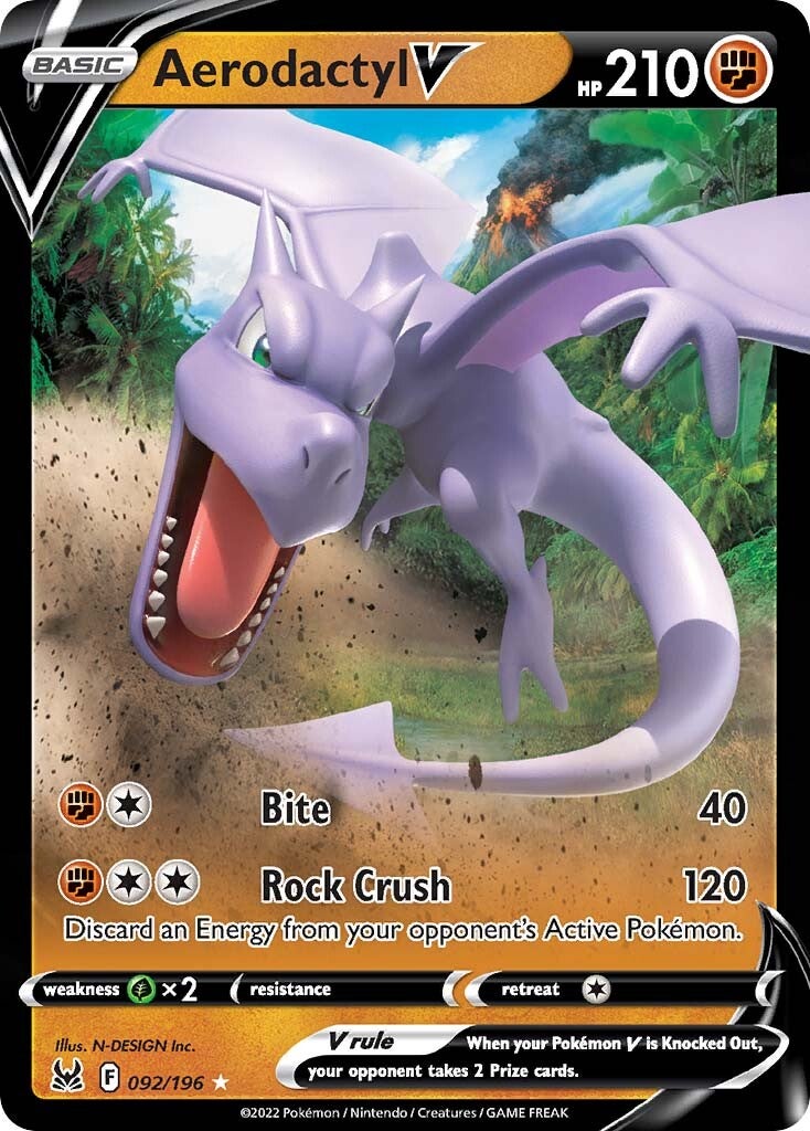 Aerodactyl V (092/196) [Sword & Shield: Lost Origin] | Card Merchant Takapuna