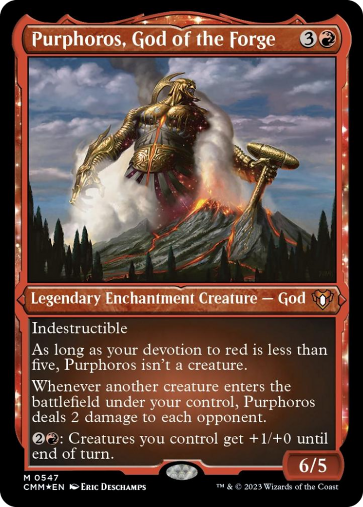 Purphoros, God of the Forge (Foil Etched) [Commander Masters] | Card Merchant Takapuna