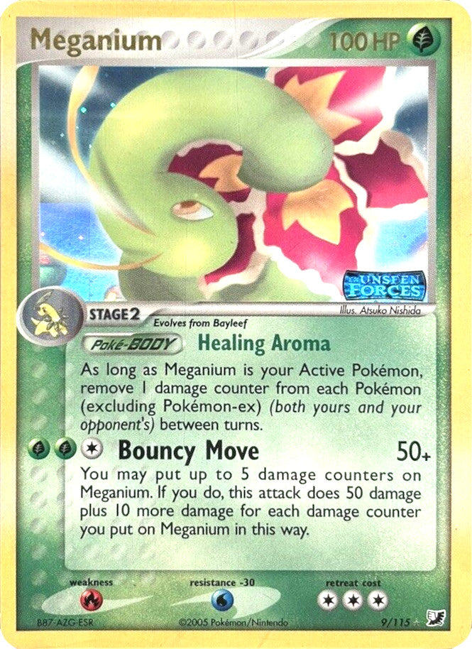 Meganium (9/115) (Stamped) [EX: Unseen Forces] | Card Merchant Takapuna