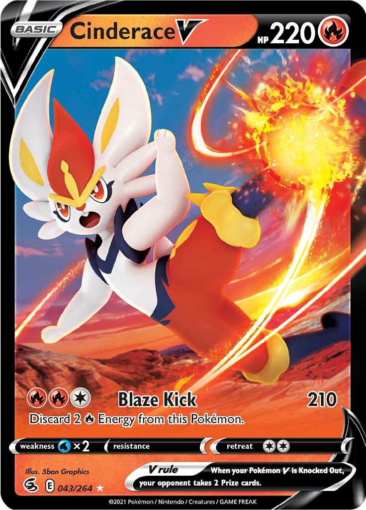 Cinderace V (043/264) [Sword & Shield: Fusion Strike] | Card Merchant Takapuna