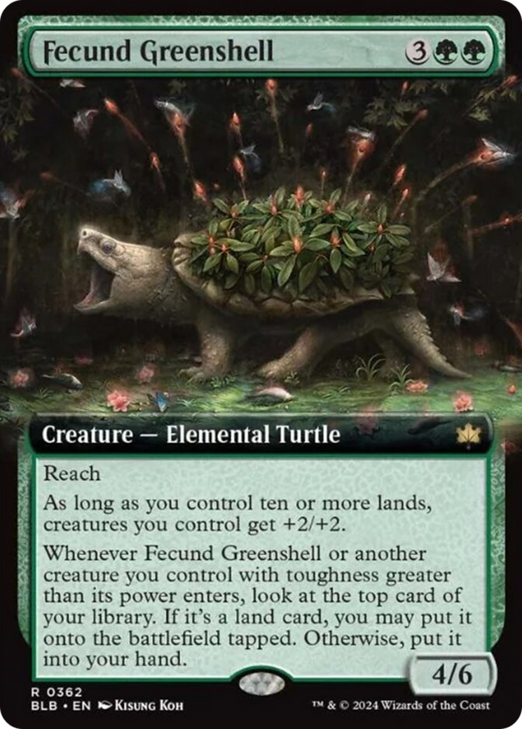 Fecund Greenshell (Extended Art) [Bloomburrow] | Card Merchant Takapuna