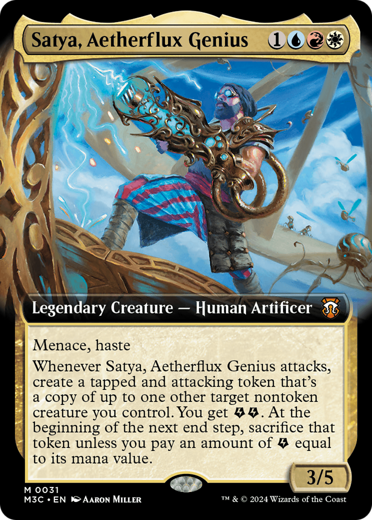 Satya, Aetherflux Genius (Extended Art) [Modern Horizons 3 Commander] | Card Merchant Takapuna