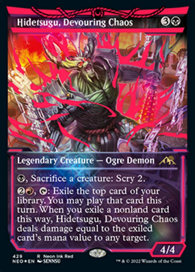 Hidetsugu, Devouring Chaos (Neon Ink Red) [Kamigawa: Neon Dynasty] | Card Merchant Takapuna