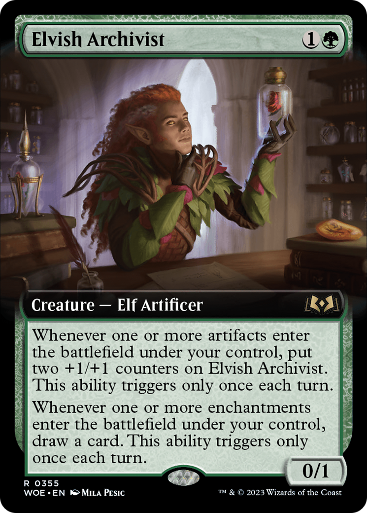 Elvish Archivist (Extended Art) [Wilds of Eldraine] | Card Merchant Takapuna