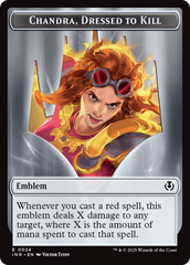 Human (0014) // Emblem - Chandra, Dressed to Kill Double-Sided Token [Innistrad Remastered Tokens] | Card Merchant Takapuna