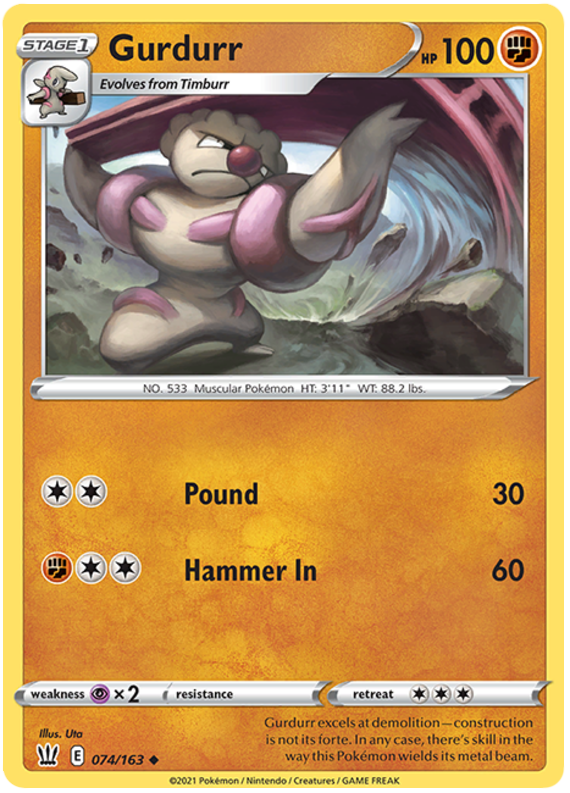 Gurdurr (074/163) [Sword & Shield: Battle Styles] | Card Merchant Takapuna