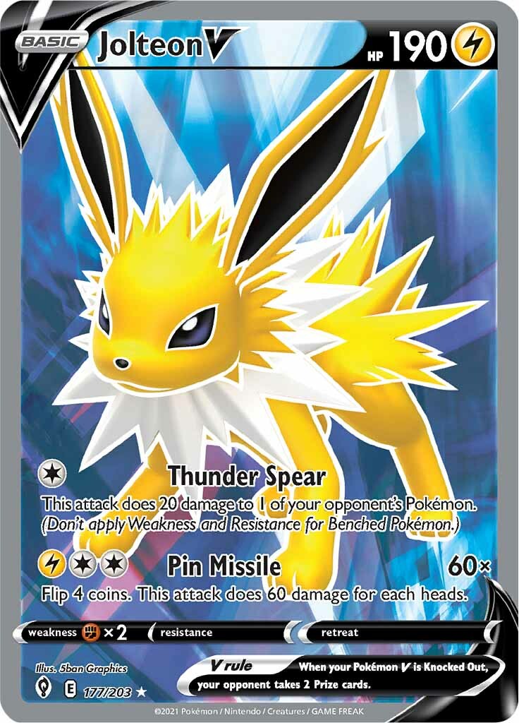 Jolteon V (177/203) [Sword & Shield: Evolving Skies] | Card Merchant Takapuna