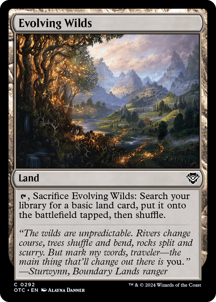 Evolving Wilds [Outlaws of Thunder Junction Commander] | Card Merchant Takapuna