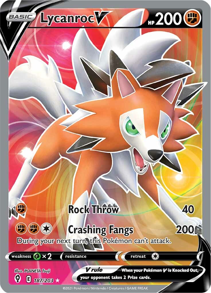 Lycanroc V (187/203) [Sword & Shield: Evolving Skies] | Card Merchant Takapuna