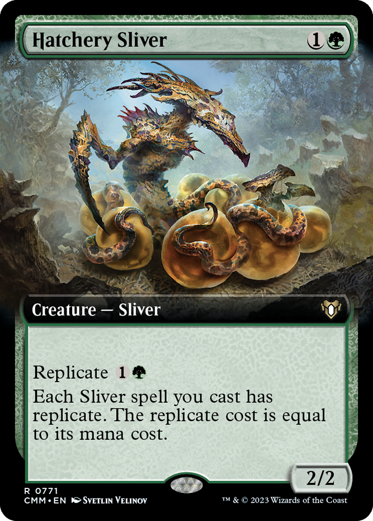 Hatchery Sliver (Extended Art) [Commander Masters] | Card Merchant Takapuna