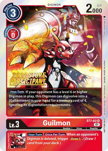 Guilmon [ST7-03] (2022 Store Participant) [Starter Deck: Gallantmon Promos] | Card Merchant Takapuna