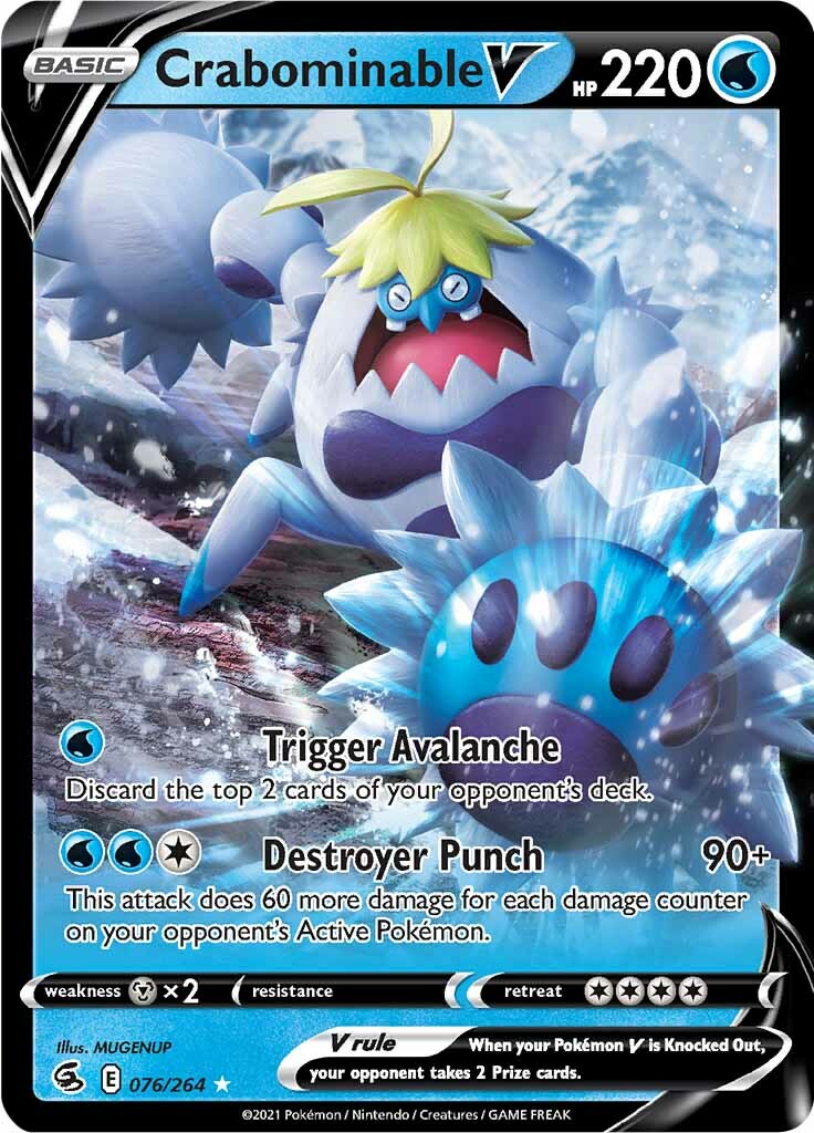 Crabominable V (076/264) [Sword & Shield: Fusion Strike] | Card Merchant Takapuna