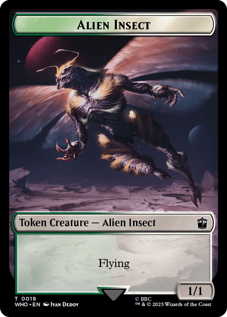 Fish // Alien Insect Double-Sided Token [Doctor Who Tokens] | Card Merchant Takapuna