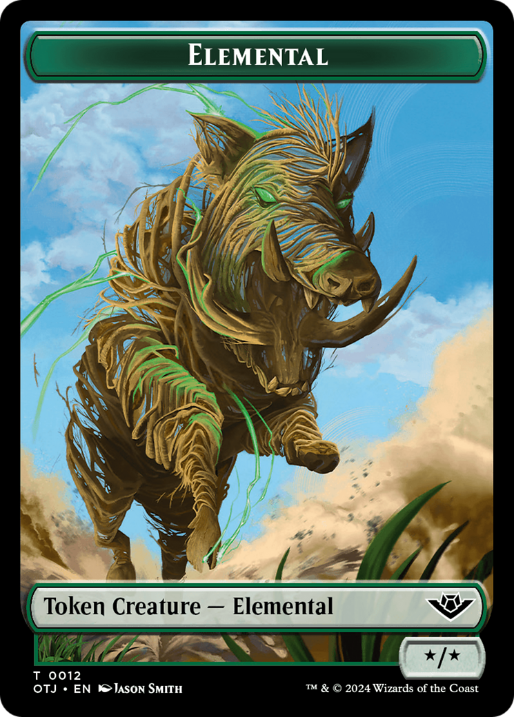 Mercenary // Elemental Double-Sided Token [Outlaws of Thunder Junction Tokens] | Card Merchant Takapuna