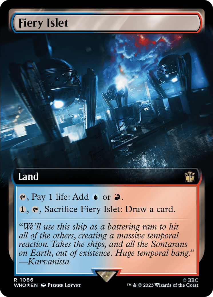 Fiery Islet (Extended Art) (Surge Foil) [Doctor Who] | Card Merchant Takapuna