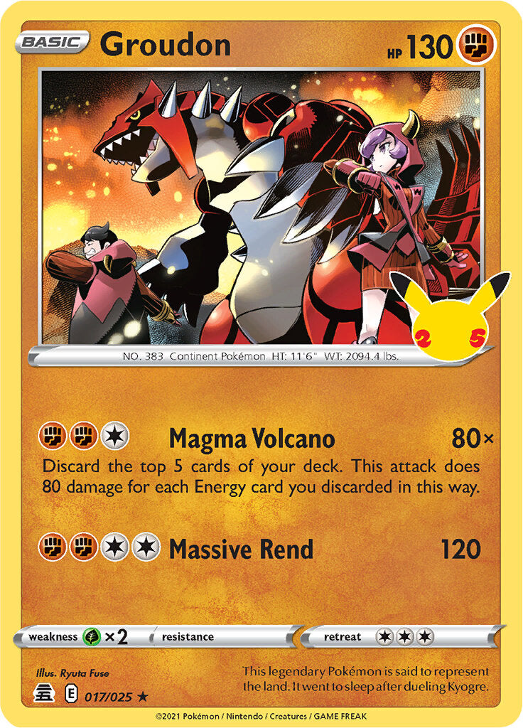 Groudon (017/025) [Celebrations: 25th Anniversary] | Card Merchant Takapuna