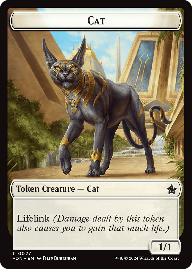 Cat (0027) // Phyrexian Goblin Double-Sided Token [Foundations Tokens] | Card Merchant Takapuna