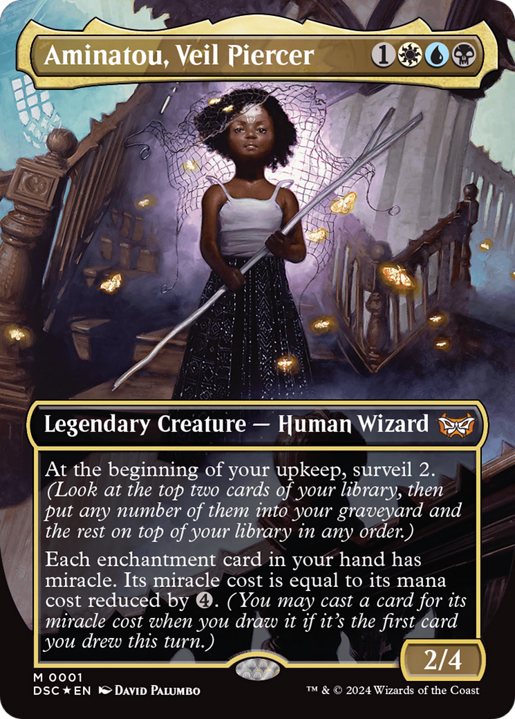 Aminatou, Veil Piercer (Borderless) [Duskmourn: House of Horror Commander] | Card Merchant Takapuna