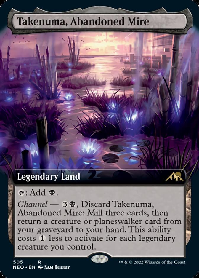 Takenuma, Abandoned Mire (Extended Art) [Kamigawa: Neon Dynasty] | Card Merchant Takapuna