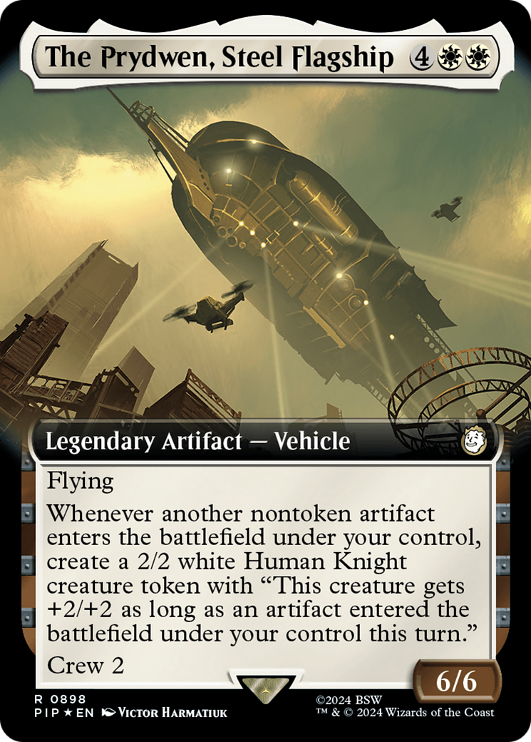 The Prydwen, Steel Flagship (Extended Art) (Surge Foil) [Fallout] | Card Merchant Takapuna