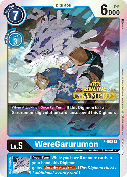 WereGarurumon [P-008] (Online Regional - Champion) [Promotional Cards] | Card Merchant Takapuna