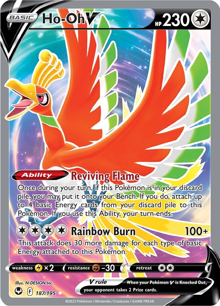 Ho-oh V (187/195) [Sword & Shield: Silver Tempest] | Card Merchant Takapuna