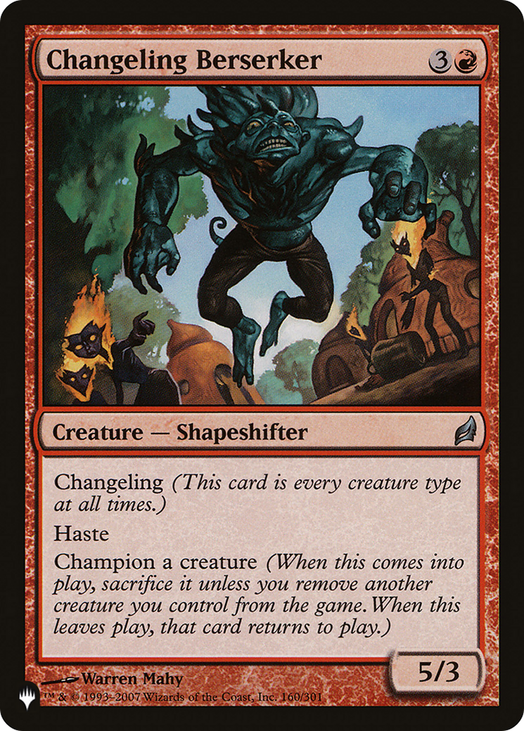 Changeling Berserker [The List] | Card Merchant Takapuna