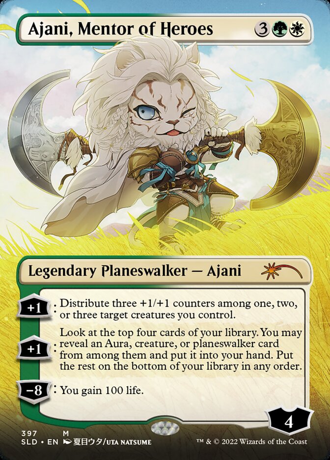 Ajani, Mentor of Heroes (Borderless) [Secret Lair Drop Series] | Card Merchant Takapuna