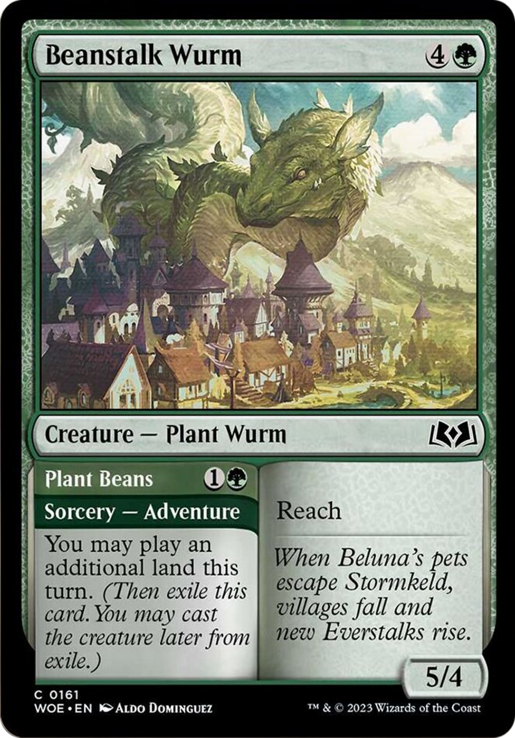 Beanstalk Wurm // Plant Beans [Wilds of Eldraine] | Card Merchant Takapuna