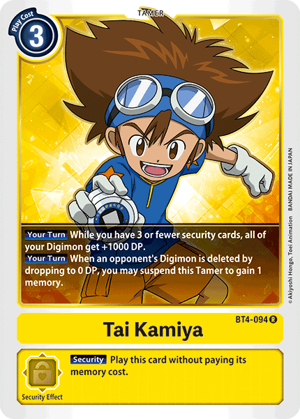 Tai Kamiya [BT4-094] [Great Legend] | Card Merchant Takapuna