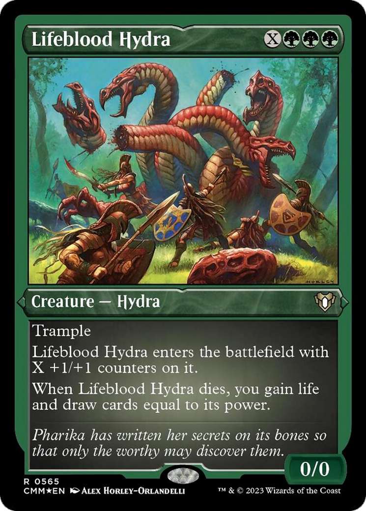 Lifeblood Hydra (Foil Etched) [Commander Masters] | Card Merchant Takapuna