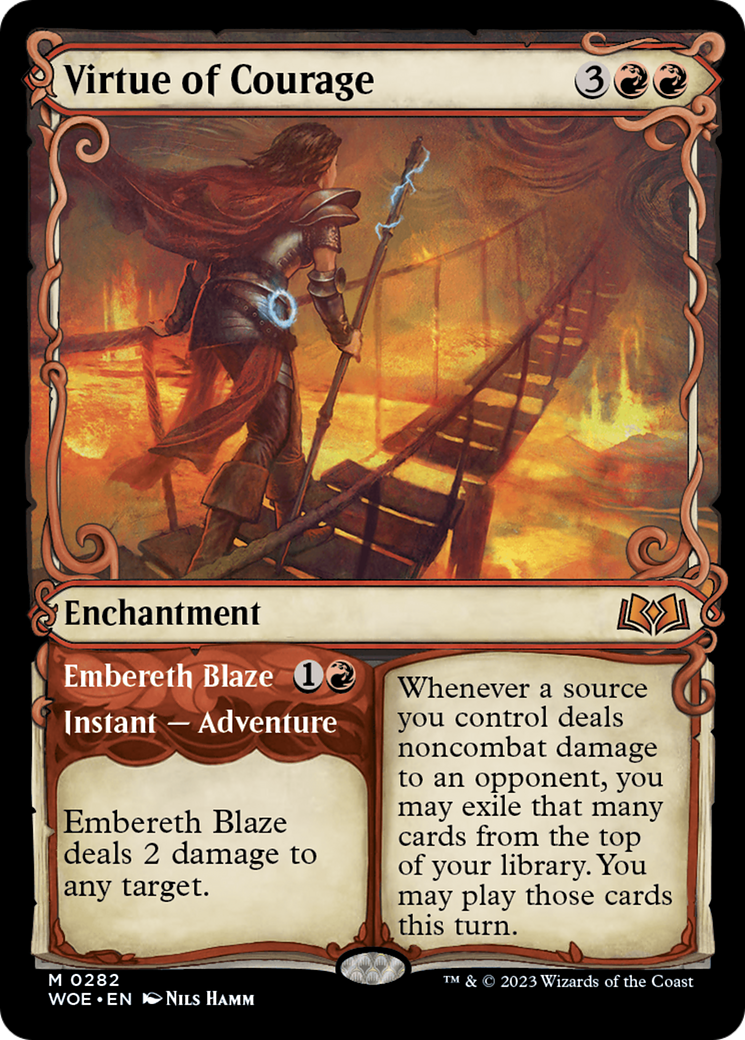 Virtue of Courage // Embereth Blaze (Showcase) [Wilds of Eldraine] | Card Merchant Takapuna