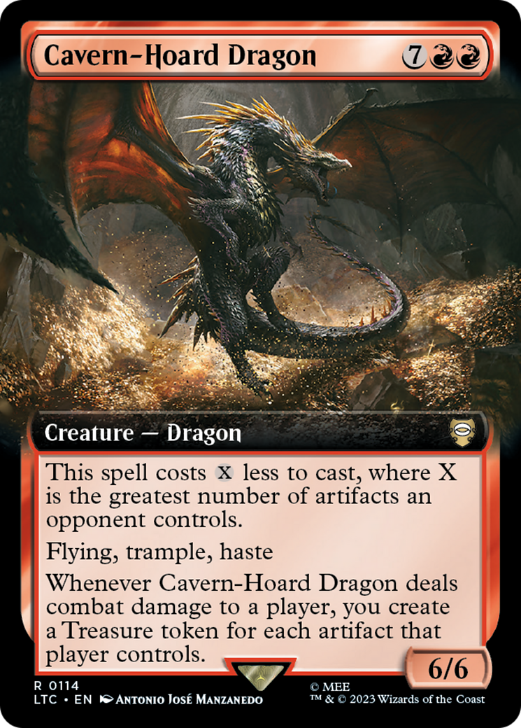 Cavern-Hoard Dragon (Extended Art) [The Lord of the Rings: Tales of Middle-Earth Commander] | Card Merchant Takapuna