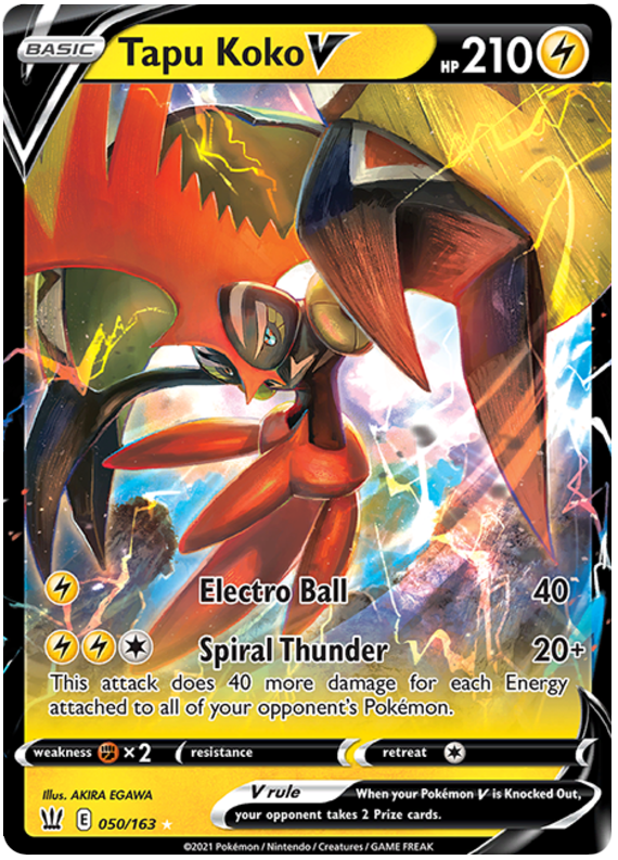 Tapu Koko V (050/163) [Sword & Shield: Battle Styles] | Card Merchant Takapuna