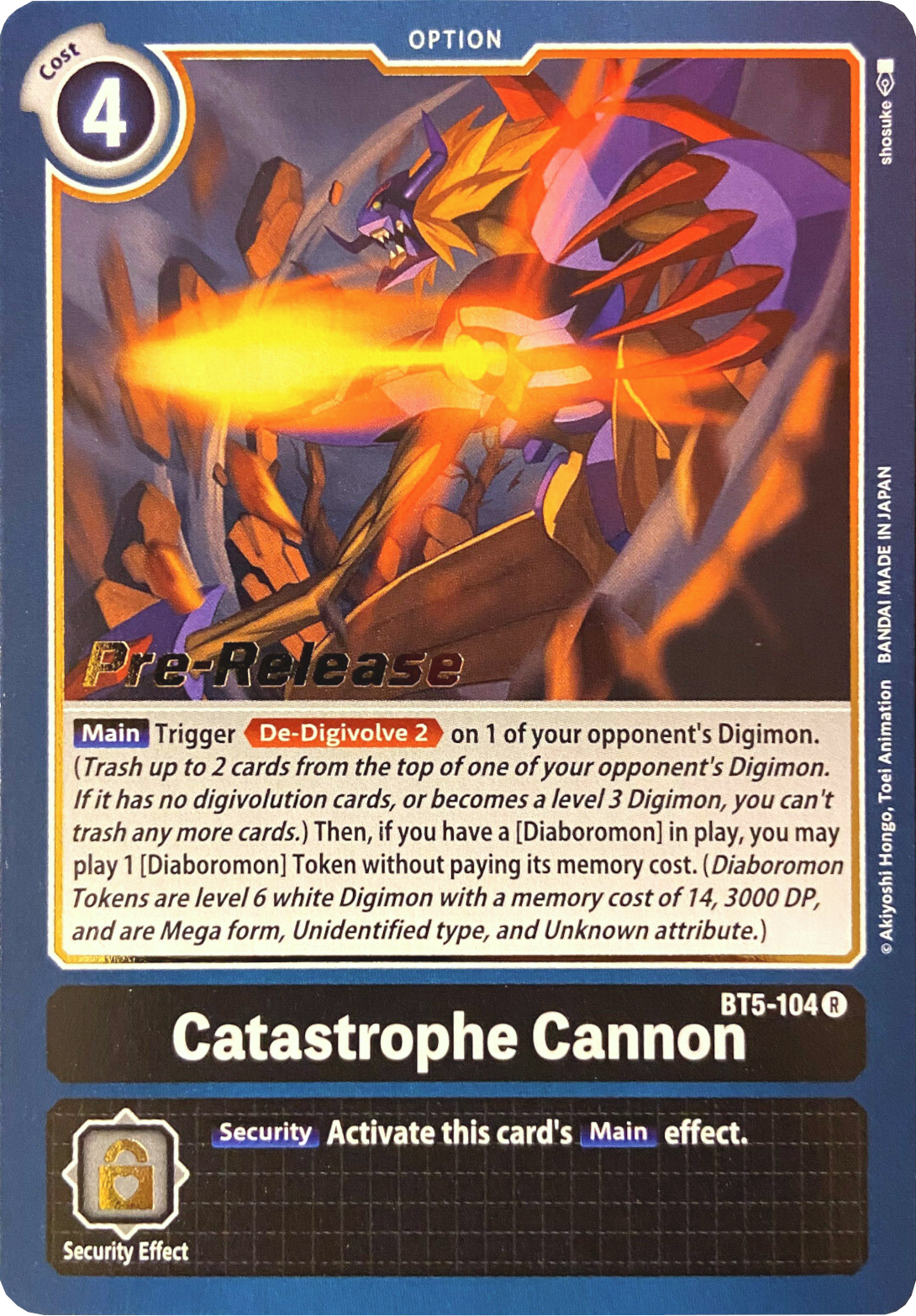 Catastrophe Cannon [BT5-104] [Battle of Omni Pre-Release Promos] | Card Merchant Takapuna