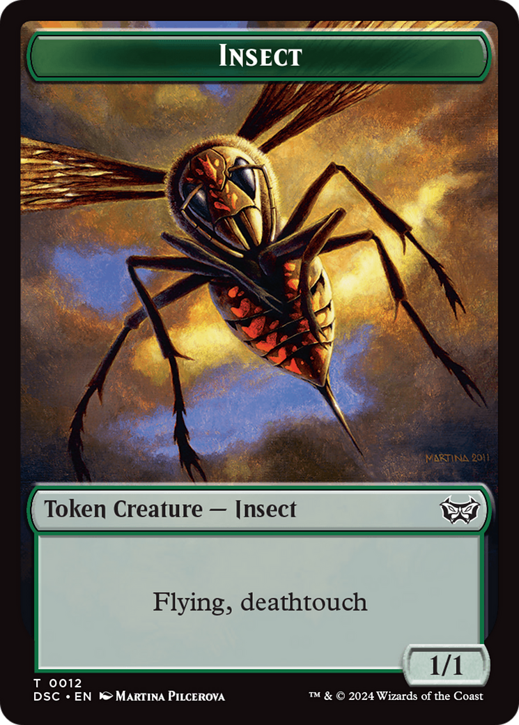 Insect (0012) // Spider Double-Sided Token [Duskmourn: House of Horror Commander Tokens] | Card Merchant Takapuna