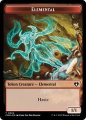 Elemental (0024) // Elf Druid Double-Sided Token [Commander Masters Tokens] | Card Merchant Takapuna