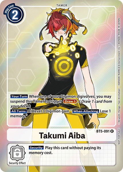 Takumi Aiba [BT5-091] (Buy-A-Box Promo) [Battle of Omni Promos] | Card Merchant Takapuna