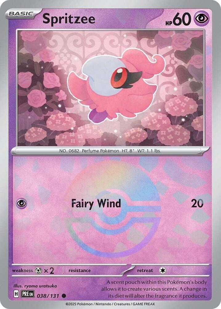 Spritzee (038/131) (Poke Ball Pattern) [Scarlet & Violet: Prismatic Evolutions] | Card Merchant Takapuna