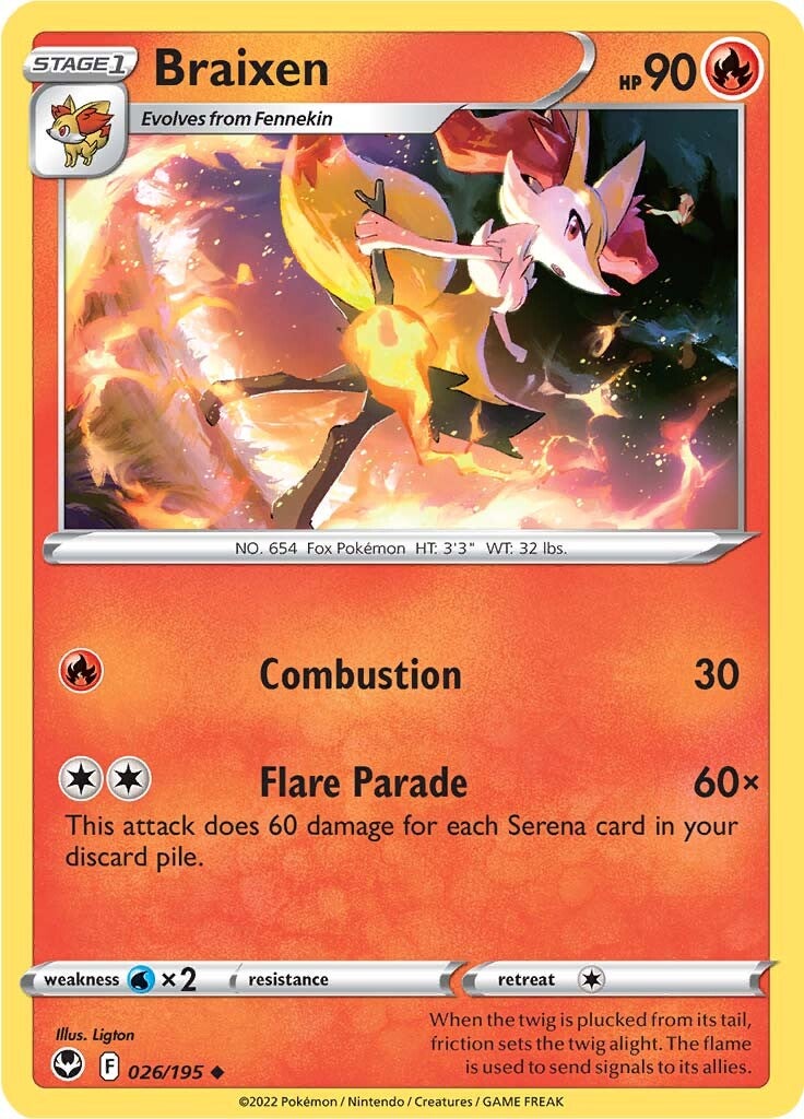 Braixen (026/195) [Sword & Shield: Silver Tempest] | Card Merchant Takapuna