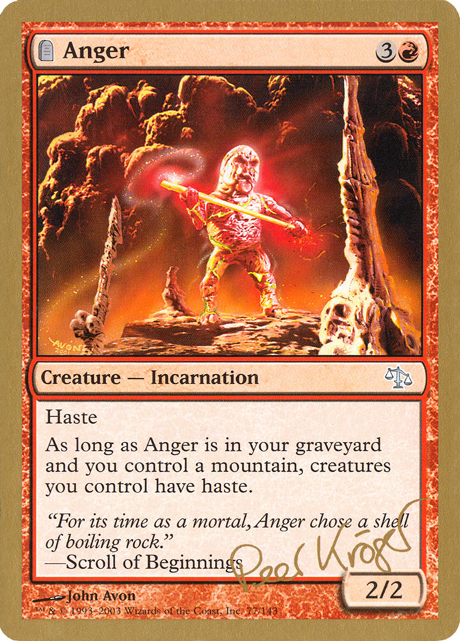 Anger (Peer Kroger) [World Championship Decks 2003] | Card Merchant Takapuna