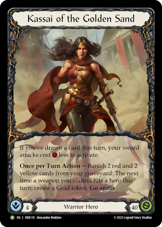 Kassai of the Golden Sand (Rainbow Foil) [HER110] (Promo)  Rainbow Foil | Card Merchant Takapuna