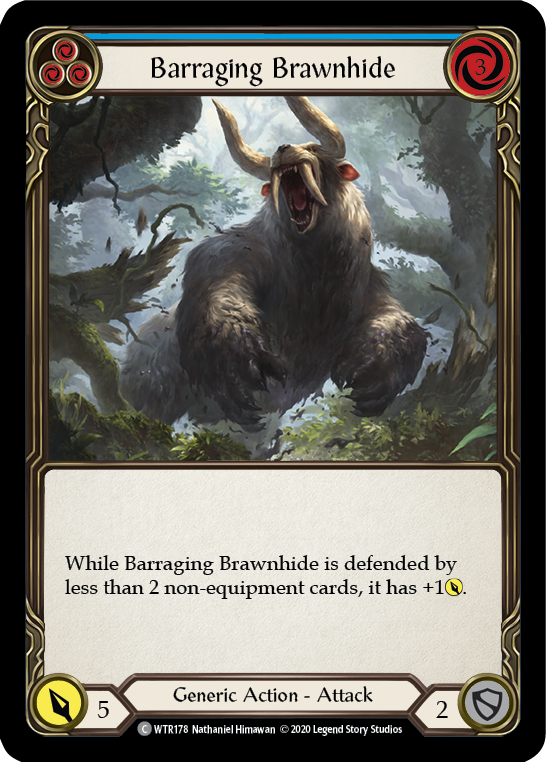 Barraging Brawnhide (Blue) [U-WTR178] (Welcome to Rathe Unlimited)  Unlimited Normal | Card Merchant Takapuna