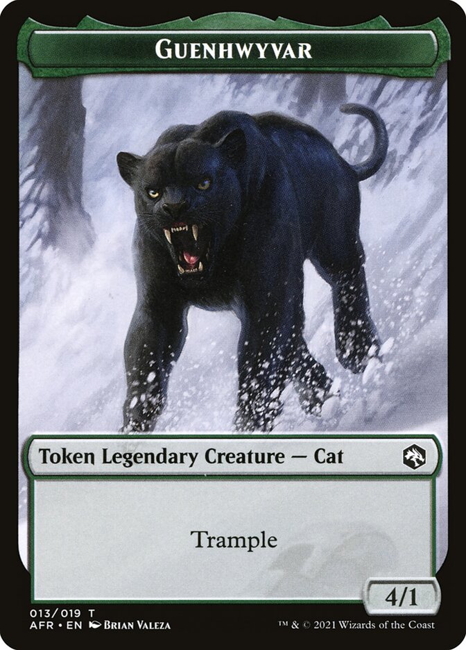 Wolf // Guenhwyvar Double-Sided Token [Dungeons & Dragons: Adventures in the Forgotten Realms Tokens] | Card Merchant Takapuna