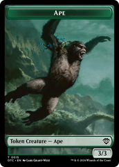 Ape // Shark Double-Sided Token [Outlaws of Thunder Junction Commander Tokens] | Card Merchant Takapuna