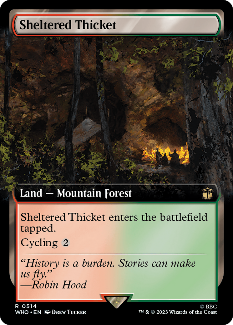 Sheltered Thicket (Extended Art) [Doctor Who] | Card Merchant Takapuna