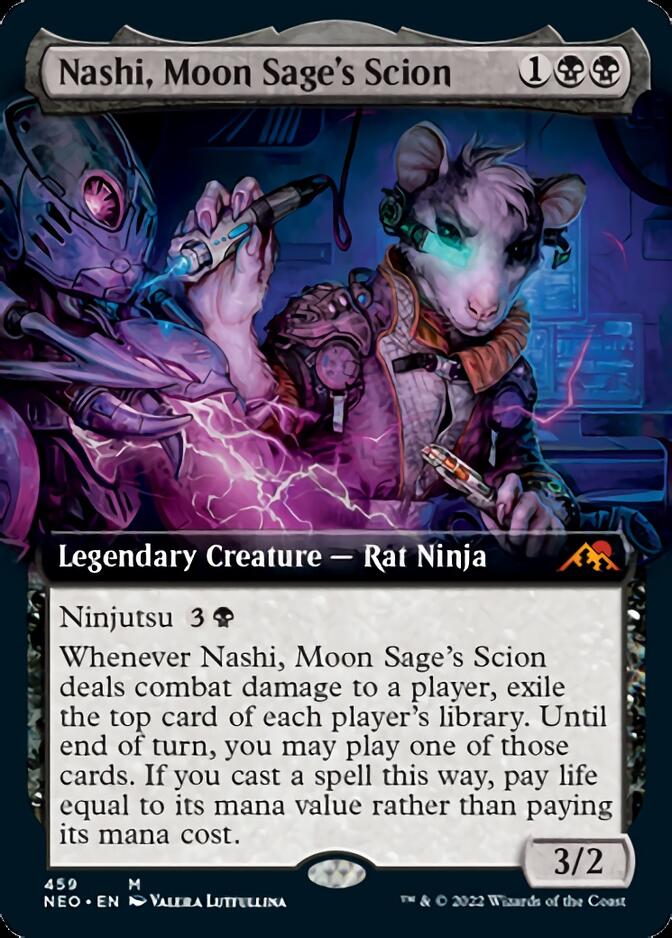 Nashi, Moon Sage's Scion (Extended Art) [Kamigawa: Neon Dynasty] | Card Merchant Takapuna